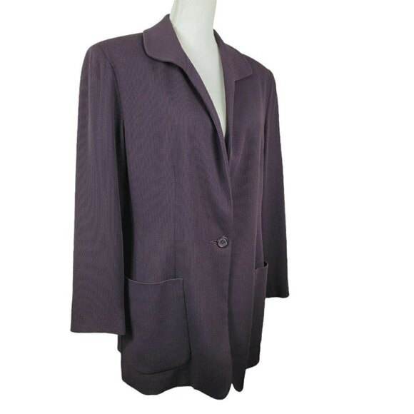 Vintage Alex Garfield Garfield & Marks Women's Blazer Jacket Sz 12 Dark Purple - Picture 3 of 12